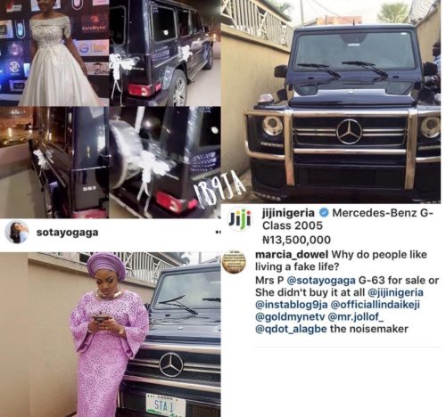 Actress Tayo Sobola Puts Up G-Wagon for Sale