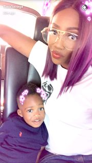 Tiwa Savage & Son Jamil Balogun Are Adorable As They Goof Around With Snapchat Filters